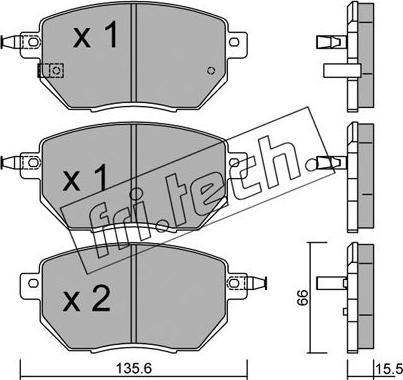 Fri.Tech. 757.0 - Тормозные колодки, дисковые, комплект avtokuzovplus.com.ua