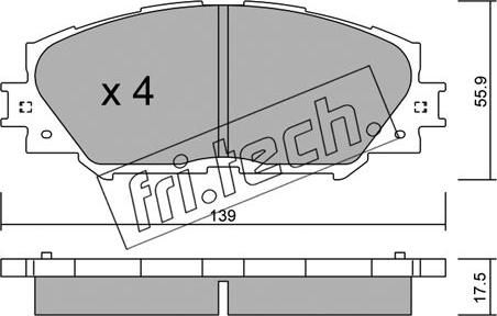 Fri.Tech. 763.0 - Гальмівні колодки, дискові гальма autocars.com.ua