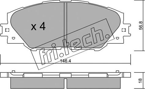 Fri.Tech. 764.0 - Гальмівні колодки, дискові гальма autocars.com.ua