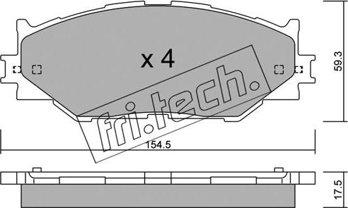 Fri.Tech. 776.0 - Гальмівні колодки, дискові гальма autocars.com.ua