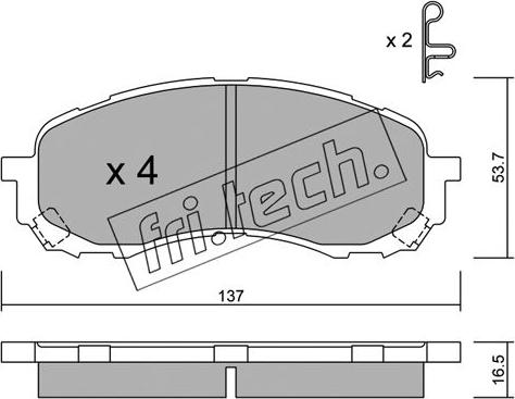 Fri.Tech. 778.0 - Тормозные колодки, дисковые, комплект autodnr.net