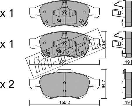 Fri.Tech. 833.2 - Гальмівні колодки, дискові гальма autocars.com.ua