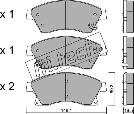 Fri.Tech. 855.0 - Тормозные колодки, дисковые, комплект autodnr.net