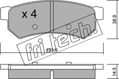 Fri.Tech. 863.0 - Гальмівні колодки, дискові гальма autocars.com.ua