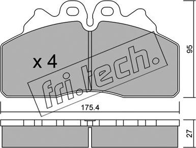 Fri.Tech. 867.0 - Тормозные колодки, дисковые, комплект avtokuzovplus.com.ua