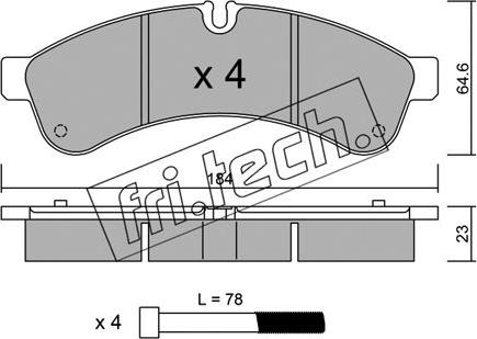 Fri.Tech. 868.0 - Гальмівні колодки, дискові гальма autocars.com.ua