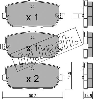 Fri.Tech. 888.0 - Тормозные колодки, дисковые, комплект avtokuzovplus.com.ua