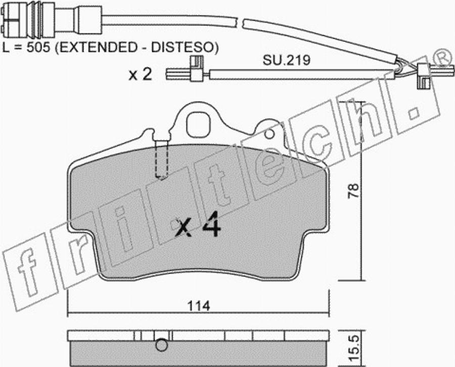 Fri.Tech. 9080W - Гальмівні колодки, дискові гальма autocars.com.ua