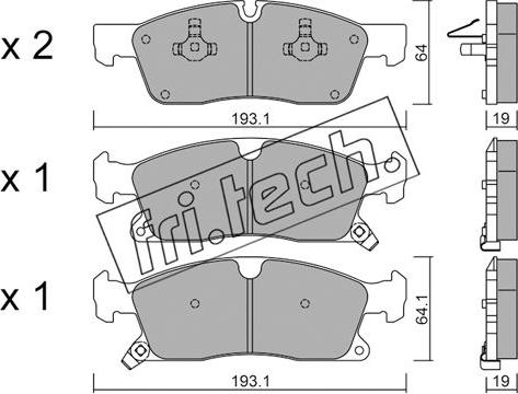 Fri.Tech. 942.0 - Тормозные колодки, дисковые, комплект avtokuzovplus.com.ua