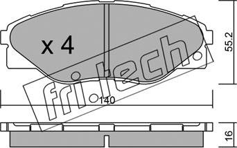 Fri.Tech. 952.0 - Гальмівні колодки, дискові гальма autocars.com.ua