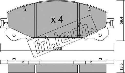 Fri.Tech. 954.1 - Гальмівні колодки, дискові гальма autocars.com.ua