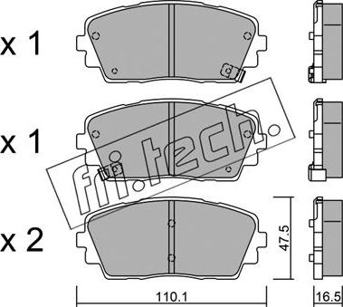 Fri.Tech. 957.0 - Гальмівні колодки, дискові гальма autocars.com.ua