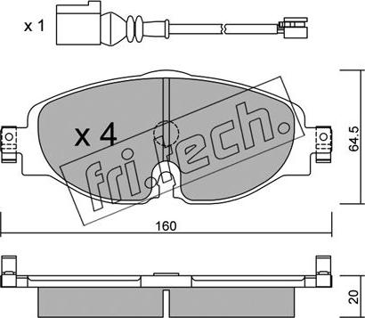 Fri.Tech. 966.0W - Тормозные колодки, дисковые, комплект avtokuzovplus.com.ua