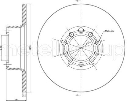 Fri.Tech. BD0028 - Гальмівний диск autocars.com.ua