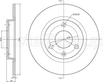 Fri.Tech. BD0035 - Тормозной диск avtokuzovplus.com.ua