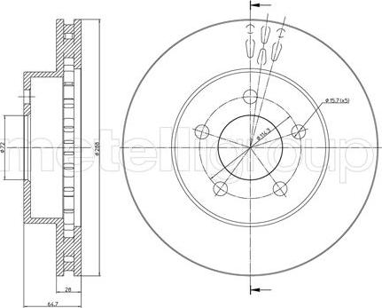 Fri.Tech. BD0087 - Тормозной диск avtokuzovplus.com.ua