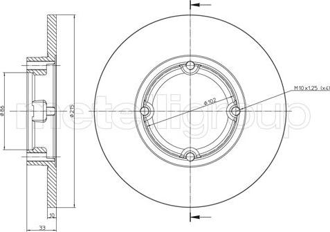 Fri.Tech. BD0117 - Тормозной диск avtokuzovplus.com.ua