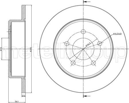 Fri.Tech. BD0158 - Тормозной диск avtokuzovplus.com.ua