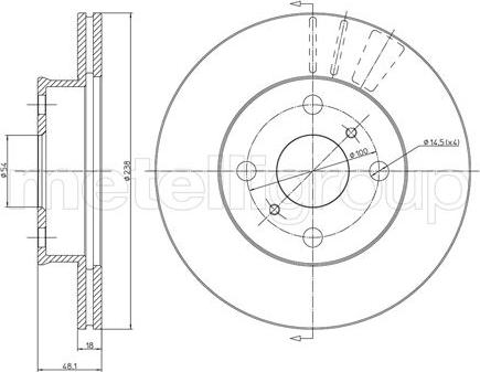 Fri.Tech. BD0292 - Тормозной диск avtokuzovplus.com.ua