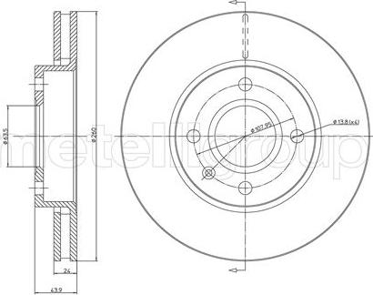 Fri.Tech. BD0497 - Тормозной диск avtokuzovplus.com.ua