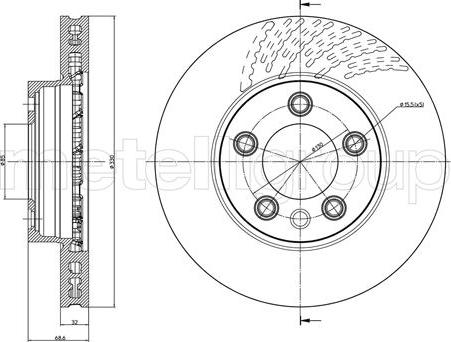 Fri.Tech. BD0557 - Тормозной диск avtokuzovplus.com.ua