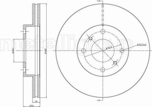 Fri.Tech. BD0722 - Тормозной диск avtokuzovplus.com.ua