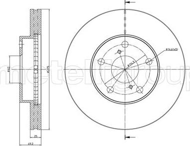 Fri.Tech. BD0732 - Тормозной диск avtokuzovplus.com.ua