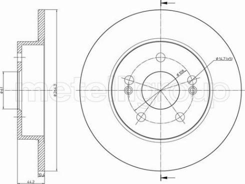 Fri.Tech. BD0757 - Тормозной диск avtokuzovplus.com.ua