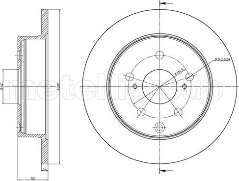 Fri.Tech. BD1152 - Гальмівний диск autocars.com.ua