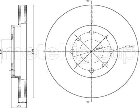 Fri.Tech. BD1170 - Тормозной диск avtokuzovplus.com.ua