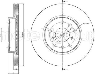 Fri.Tech. BD1223 - Тормозной диск avtokuzovplus.com.ua