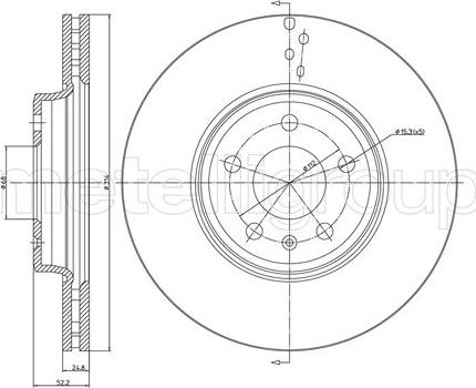 Fri.Tech. BD1334 - Тормозной диск avtokuzovplus.com.ua