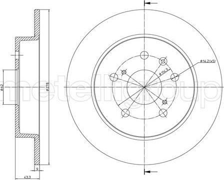 Fri.Tech. BD1438 - Тормозной диск avtokuzovplus.com.ua