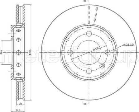 Fri.Tech. BD1549 - Гальмівний диск autocars.com.ua