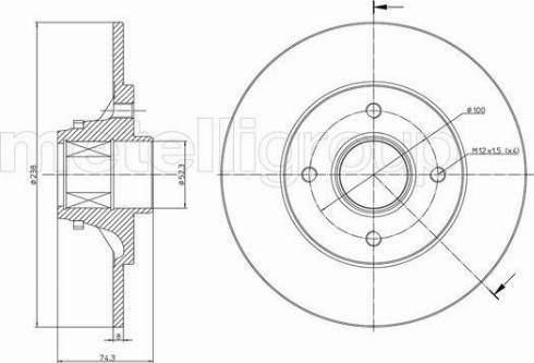 Fri.Tech. BD1598 - Тормозной диск avtokuzovplus.com.ua