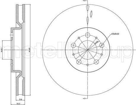 Fri.Tech. BD1632 - Гальмівний диск autocars.com.ua