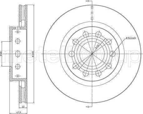 Fri.Tech. BD1658 - Тормозной диск avtokuzovplus.com.ua