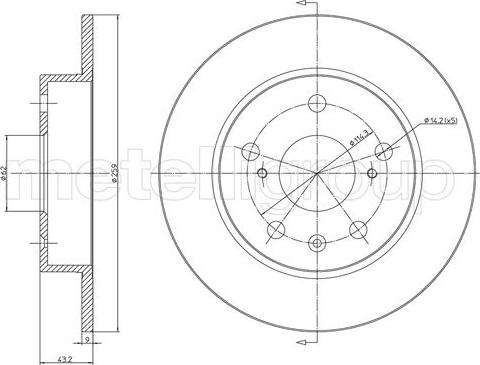 Fri.Tech. BD1713 - Тормозной диск avtokuzovplus.com.ua