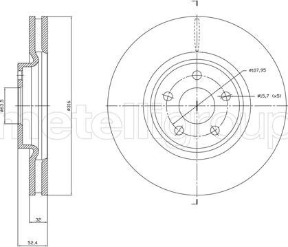 Fri.Tech. BD1830 - Тормозной диск avtokuzovplus.com.ua