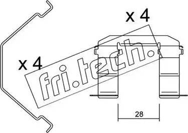 Fri.Tech. KIT.060 - Комплектуючі, колодки дискового гальма autocars.com.ua