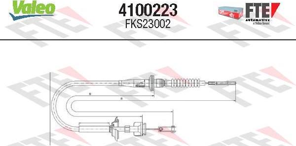 FTE 4100223 - Трос, управління зчепленням autocars.com.ua