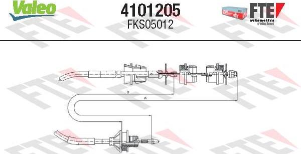 FTE 4101205 - Трос, управление сцеплением avtokuzovplus.com.ua