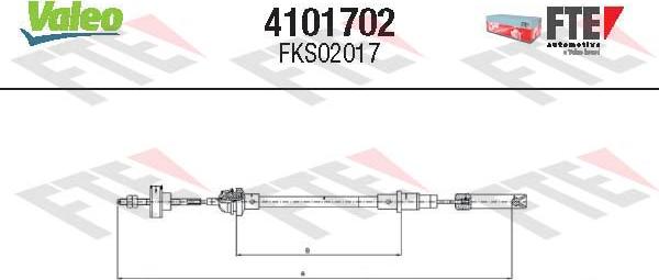 FTE 4101702 - Трос, управління зчепленням autocars.com.ua