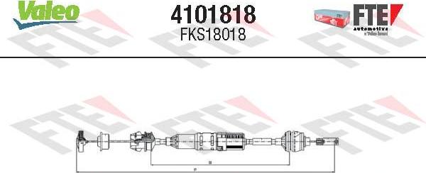 FTE 4101818 - Трос, управление сцеплением avtokuzovplus.com.ua