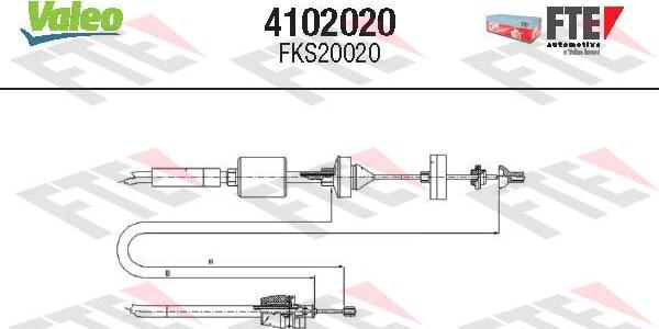 FTE 4102020 - Трос, управління зчепленням autocars.com.ua