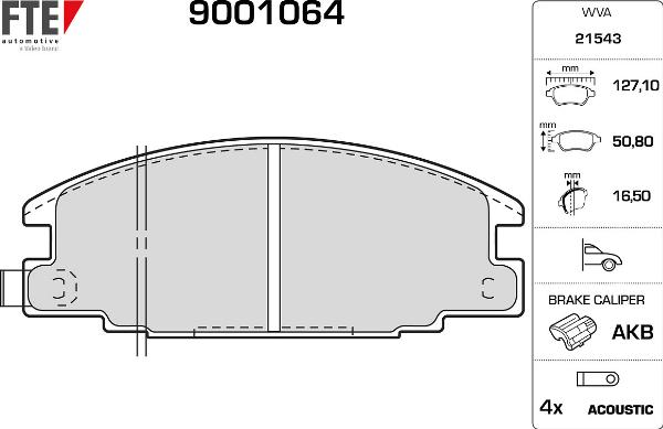 FTE 9001064 - Гальмівні колодки, дискові гальма autocars.com.ua