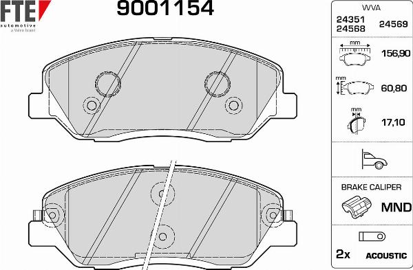 FTE 9001154 - Гальмівні колодки, дискові гальма autocars.com.ua