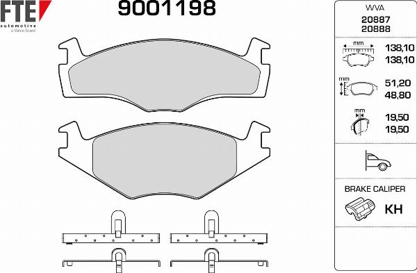 FTE 9001198 - Гальмівні колодки, дискові гальма autocars.com.ua