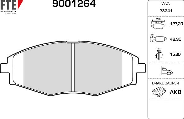 FTE 9001264 - Гальмівні колодки, дискові гальма autocars.com.ua