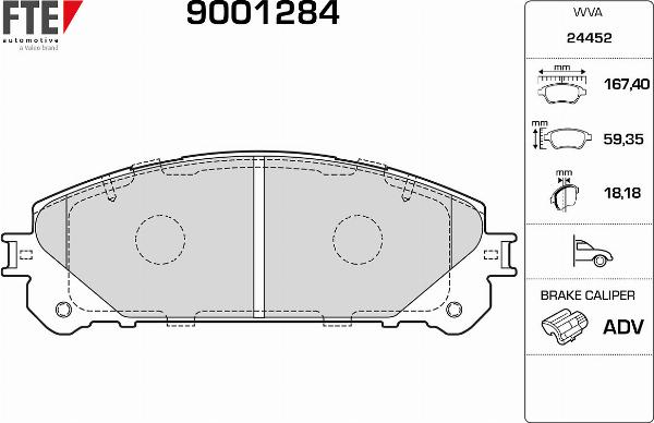 FTE 9001284 - Гальмівні колодки, дискові гальма autocars.com.ua